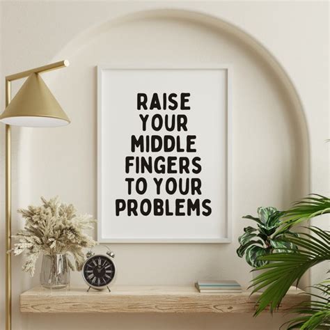 Middle Finger Text Art - Etsy