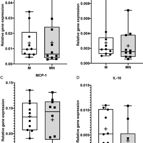 Boxplots Showing The Gene Expression Of Inflammatory Cytokines And