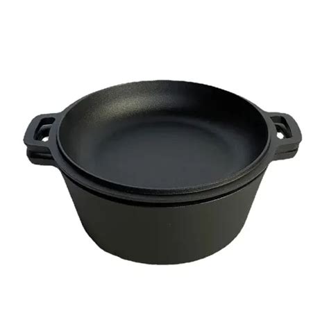 2 In 1 Enameled Cast Iron Dutch Oven