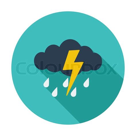 Storm Single Flat Color Icon Vector Stock Vector Colourbox