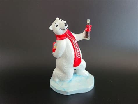 Vintage Coca Cola Polar Bear Figurine With Ring Etsy