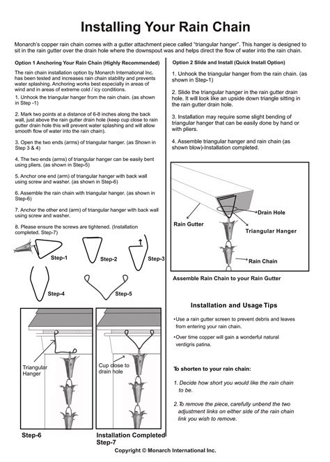 Monarch rain chains copper lilly-rain-chain-installation-instructions | PDF