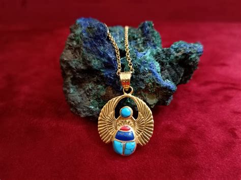 Winged Scarab Necklace K Gold Filled Sterling Silver Scarab Etsy