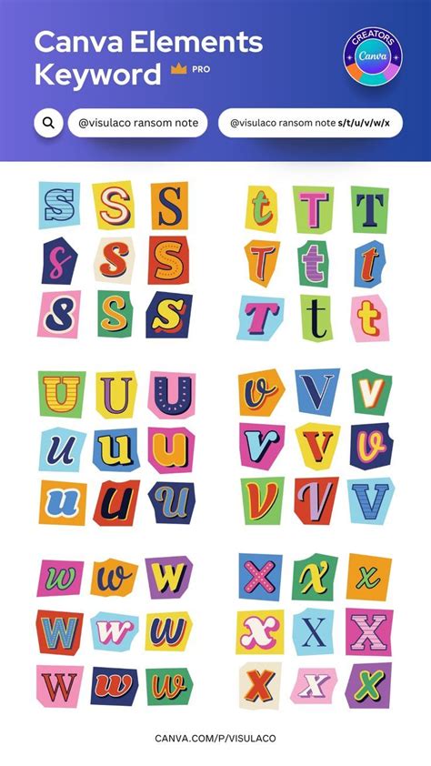 Ransom Note Letters Alphabet Canva Elements Keyword Elements Canva