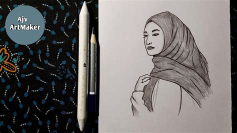 Muslim Girl Drawing Very Easy Girl Drawing Step By Step A Girl With