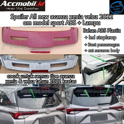 Avanza Xenia Veloz Alza Spoiler On Abs Sport Model Lamp Shopee