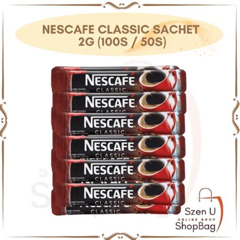 Nescafe Classic Sachet 2g 100s 50s Shopee Malaysia