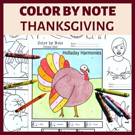 Thanksgiving Color By Note Treble And Bass Clef Fall Music