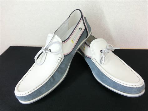 【新品】未使用☆ランバンオンブルー☆メンズデッキシューズ☆lanvin En Bleu☆mens Shoes☆モカシン☆レザー☆25．5の落札