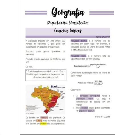 Mapas Mentais sobre POPULAÇÃO BRASILEIRA Study Maps