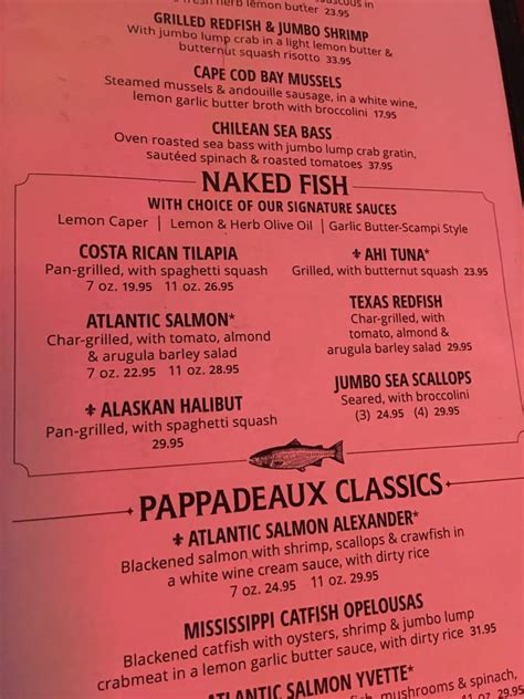 Pappadeaux Drinks Menu With Prices