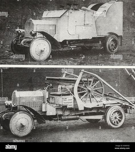 A German Armored Car which carries artillery in protective armor and ...