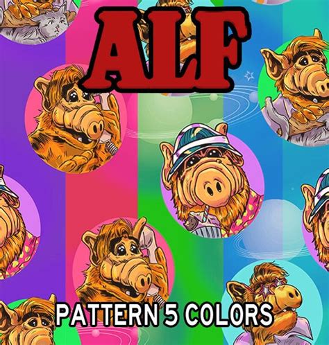 ALF Gordon Shumway Pattern Vintage Pattern Printable Fabric 80s Tv