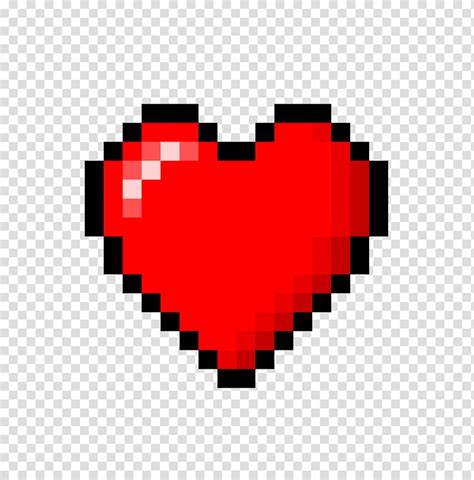 Red Heart Illustration 8 Bit Color Pixel Art Transparent Background