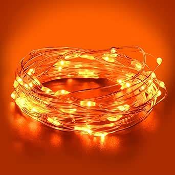 Dalugo Orange Lichterkette Batterie 3m 30 LED Orange Innen