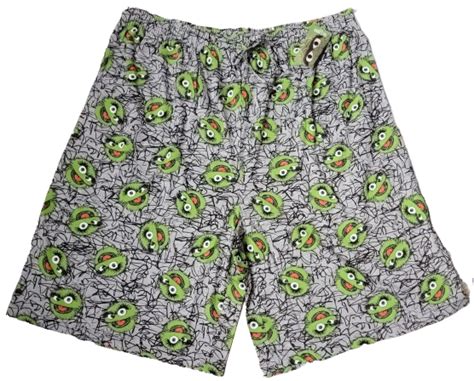 Official Sesame Street Oscar The Grouch Comfy Lounge Shorts Big