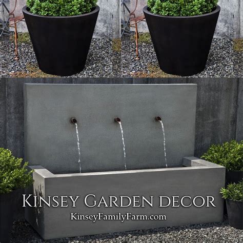 Kinsey Garden Decor Modern Wall Free Standing Water Feature Outdoor