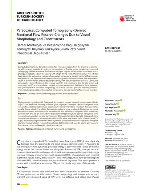 PDF Paradoxical Computed Tomography Derived Fractional Flow Reserve