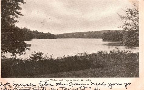 Vintage Postcard 1906 Lake Waban And Tupelo Point Wellesley Boston