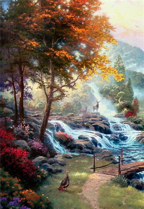 Thomas Kinkade Paintings Featuring The Great Outdoors Are Among His