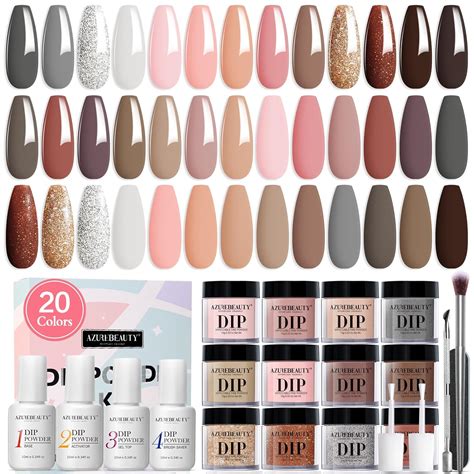 Amazon AZUREBEAUTY 29 Pcs Dip Powder Nail Kit Starter 20 Colors