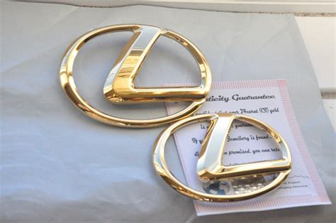 K Gold Plated Lexus Badge Rz Ls Ux Rx Lc Gx Nx Es Rc Car Front And