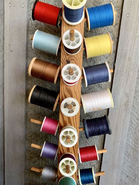 Vintage Thread Organizer Spool Holder Holds Spools Decorative