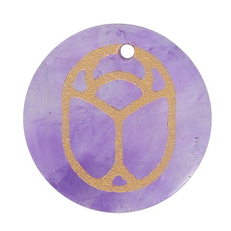 Mm Round Flat Pendant Beetle Exclusive To Perles Co Amethyst