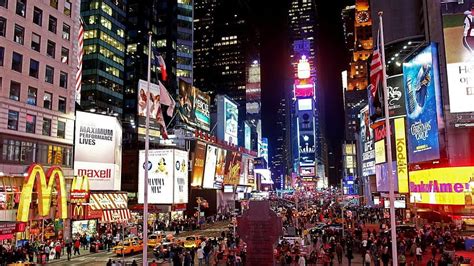 Backgrounds New York City Manhattan Times Square Street Night Hd