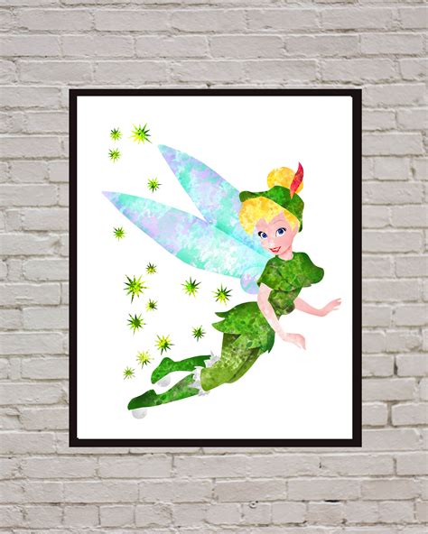 Tinker Bell Peter Pan Disney Art Print Digital Files nursery - Inspire ...