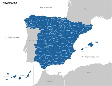 Mapa De Espana Ilustracion Vectorial Con Las Ciudades Y Provincias Images