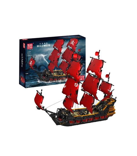 Mould King 13109 Red Pirate Ship Pirates Of The Caribbean Queens Ann