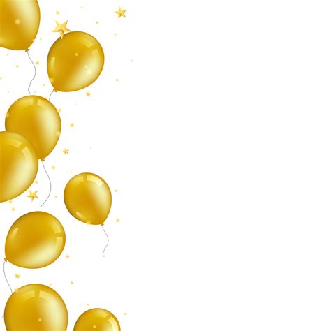 Golden Balloon Greeting Card Png