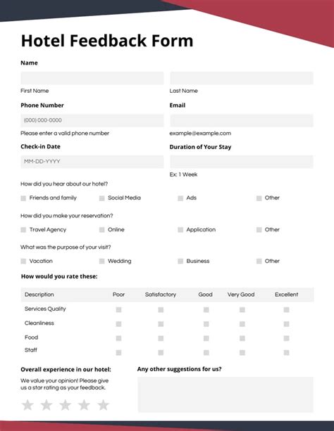 Dark Blue And Red Minimalist Feedback Forms Venngage