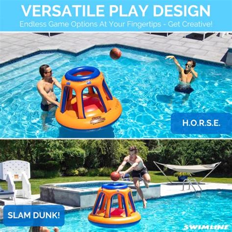 Swimline Inflatable Pool Basketball Hoop Floating Or Poolside Game Giant Shootball Multiple