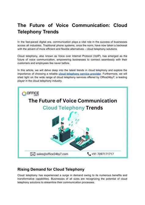 Ppt The Future Of Voice Communication Cloud Telephony Trends