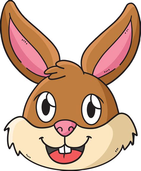 Rabbit Head Cartoon Colored Clipart Illustration Vector Art At