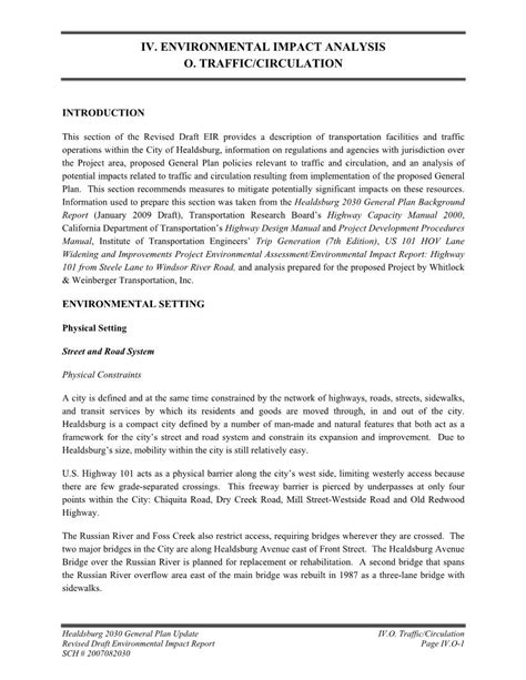 Iv Environmental Impact Analysis O Traffic Circulation Docslib