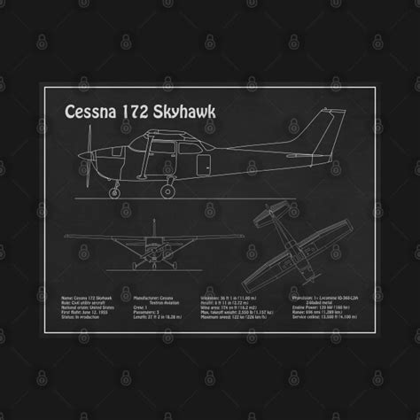 Cessna Skyhawk Airplane Blueprint Drawing Plans Pd Cessna