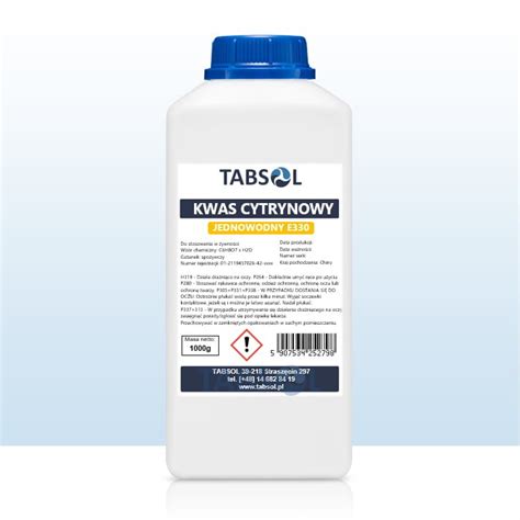 Kwas kwasek cytrynowy spożywczy E330 1kg tabsol pl