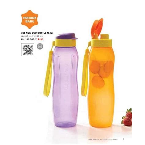 Jual New Eco Bottle L L Set Orange Ungu Botol Minum Tupperware Alat