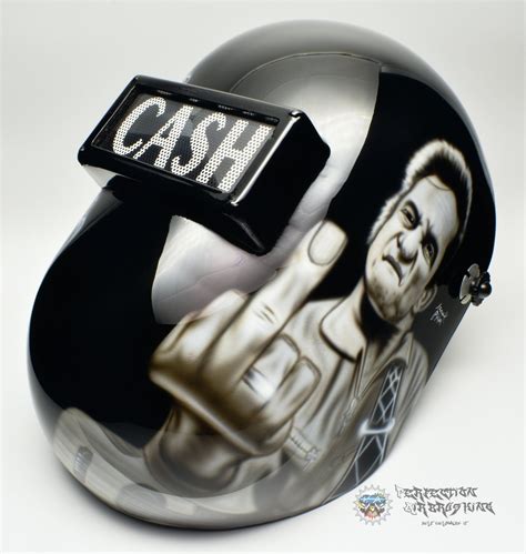 Johnny Cash Themed Welding Helmet Welding Projects Welding Table