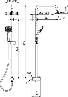 Душевая стойка Ideal Standard Ideal Rain Cube a5834aa - купить в Москве