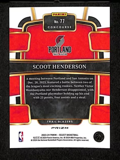 BLAZER SCOOT HENDERSON 2023 24 Panini Select Blue Acourse RC Portland