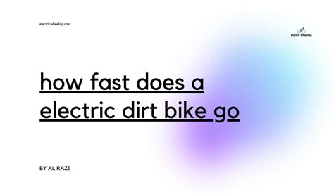 How Fast Does A Electric Dirt Bike Go Best Electric Cycle Blog