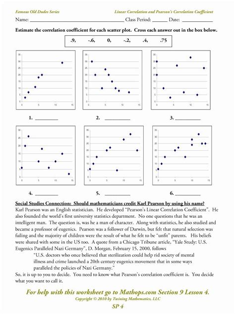 Graphing Scatter Plots Worksheet