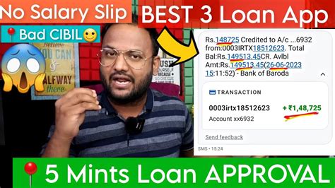 No Salary Slip Loan Approval Best Loan App Bad Cibil