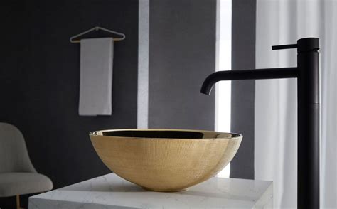 Umywalka nablatowa Bathco Brest Dorado Gold Złota 40 5x15cm 4120