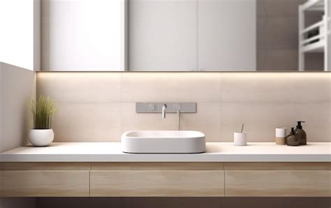 Premium Photo | A white sink with a white bowl in front of a white cabinet.