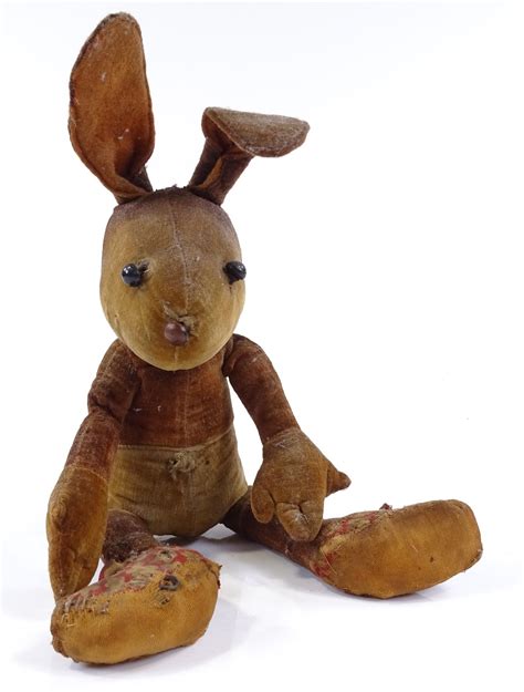 A Vintage Velvet Soft Toy Bunny Rabbit Height 34cm